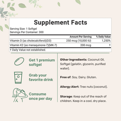 Bone & Heart Essentials — D3 + K2 Softgels