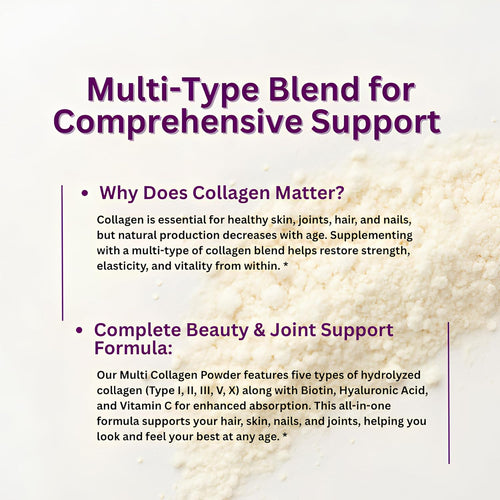 Multi Collagen Peptides Powder - Anti-Aging, Joints & Skin Health