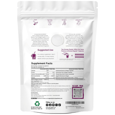Multi Collagen Peptides Powder - Anti-Aging, Joints & Skin Health