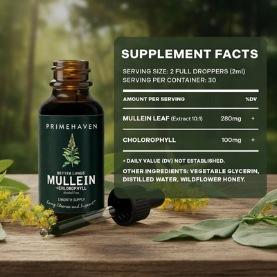 Mullein Drops - Lung, Throat & Mucus Clearance Support