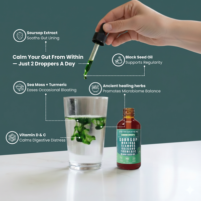 Calm your gut from within two droppers a day